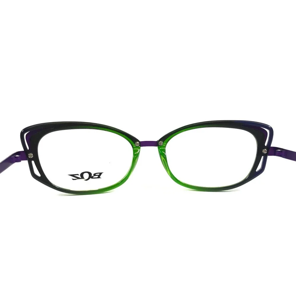 BOZ Eyeglasses Frames CLARA 4070 Clear Green Matte Purple Fade 52-17-140